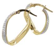 Creoles Or 375 Pave Tube 3.5 Mm Ondulee