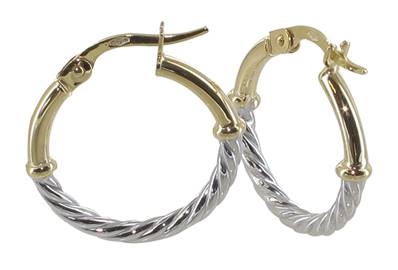 CREOLES DEUX ORS RONDES 2 MM DIAM 15 MM OR 375