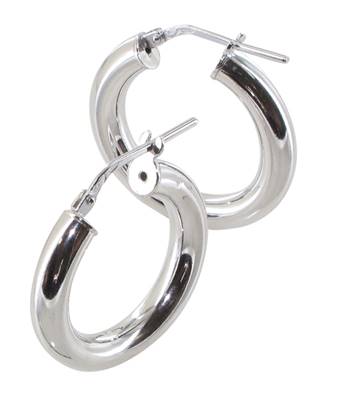 Creoles Rondes Lisses 4 Mm Diametre 15 Argent Rh