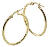 Creoles Lisses Ovales 2Mm 20X30 Mm Or 375 /
