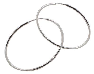 Creoles Flexibles Ronde Fil 1,20 Mm Diametre 30 Argent Rh