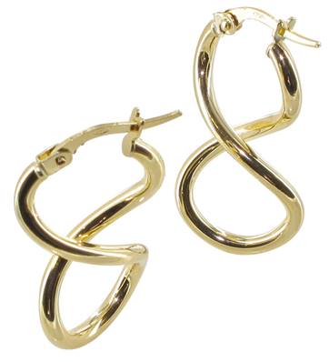 HOOPS POLISHED EIGHT SHAPE 2MM 16X25 MM GOLD 375 °/°°