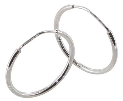 Creoles Flexibles Ronde Fil 1,20 Mm Diametre 15 Argent Rh