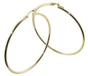Creoles Lisses Rondes 2Mm Diametre 50 Or 375 °/°°